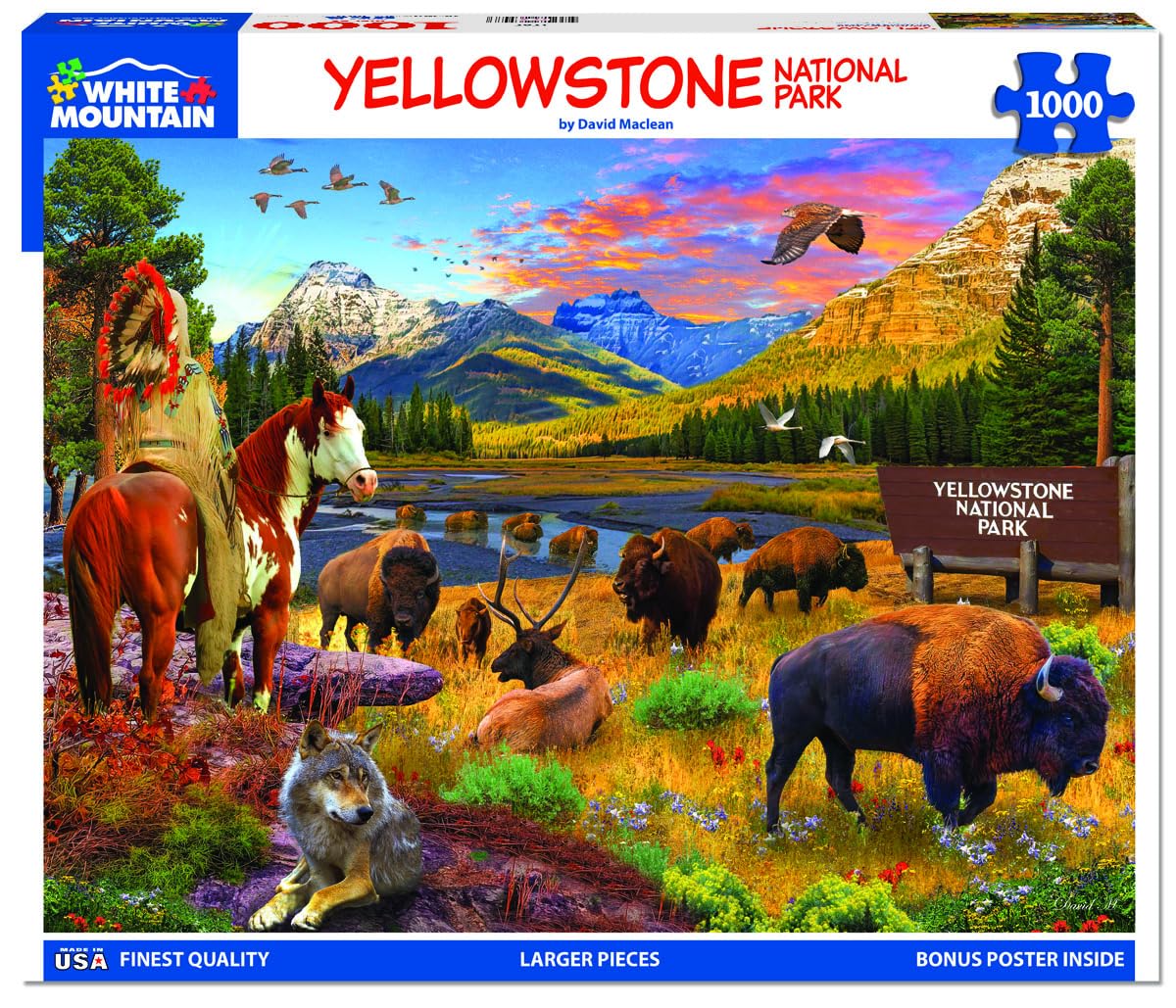 White Mountain Puzzles - Yellowstone - 1000 Piece Jigsaw Puzzle