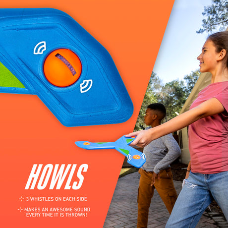 Nerf Kids Toy Boomerang - Slingerang Soft Foam Boomerang for Kids - Great Outdoor Gift for Boys + Girls - Perfect Backyard + Beach Toy for All Kids - Throw + Return Whistling Youth Boomerang