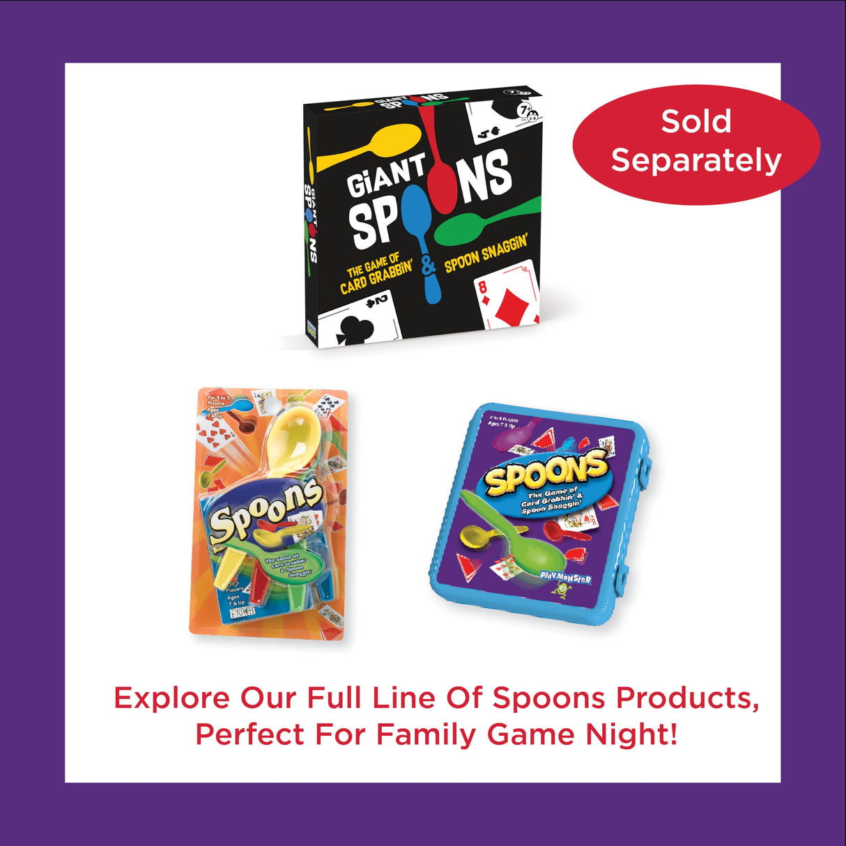 Play Monster Spoons in a Case, Card Games for Kids - Spoons Game, Deck of Cards, Fun Family Games for Kids and Adults, Playing Cards, Game Night, Travel Games, 3-6 Multi-Player Card Game, Games for Adults, Ages 7+