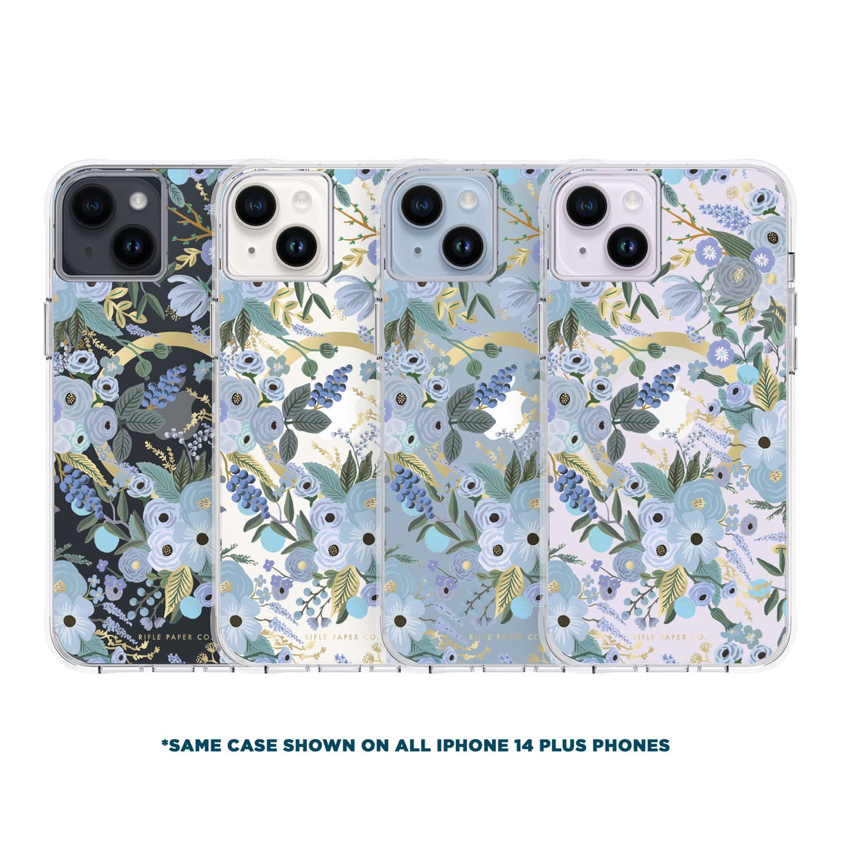 Rifle Paper Co - Magsafe Case For Apple Iphone 14 Plus - Garden Party Blue