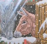 Craft Buddy - Crystal Art - Winter Donkeys - Crystal Art Card 18X18CM