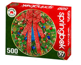 Springbok's 500 Piece Round Jigsaw Puzzle Holiday Wreath - Made in USA