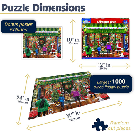 White Mountain Puzzles - The Christmas Shop - 1000 Piece Jigsaw Puzzle - image 3