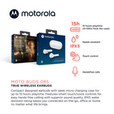 Motorola - Motobuds 085 In Ear True Wireless Bluetooth Earbuds - White