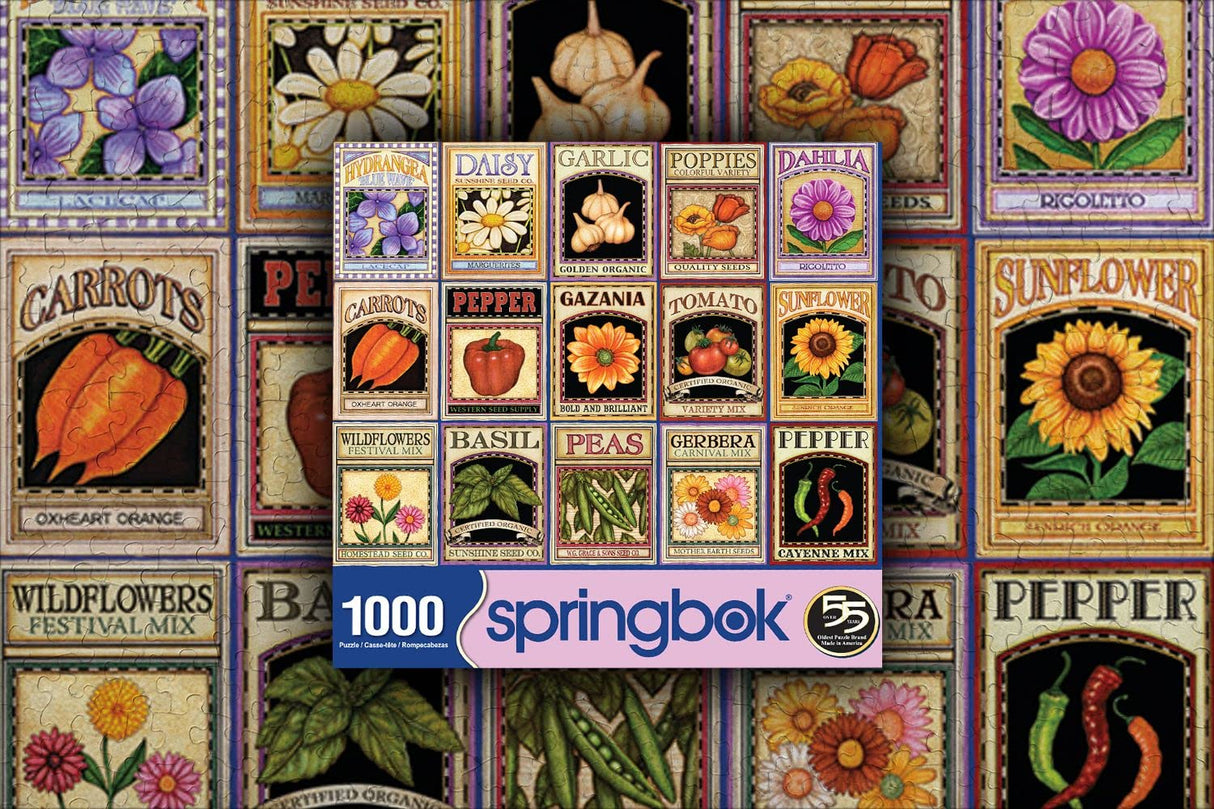 Springbok Puzzles - Garden Goodness - 1000 Piece Jigsaw Puzzle - Made in USA - Unique Cut Interlocking Pieces