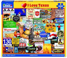 White Mountain Puzzles - I Love Texas - 1000 Piece Jigsaw Puzzle