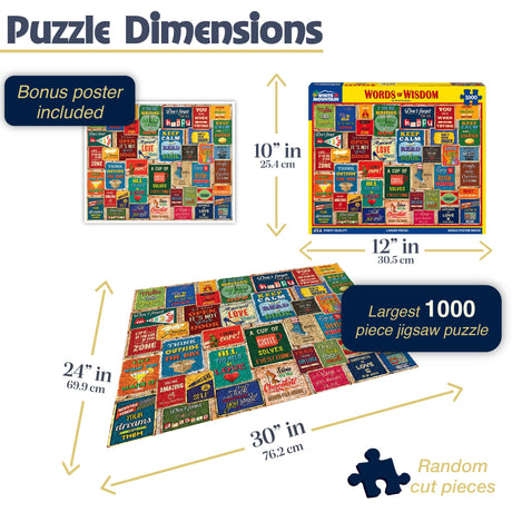 White Mountain Puzzles - Words of Wisdom - 1000 Piece Jigsaw Puzzle - image 3
