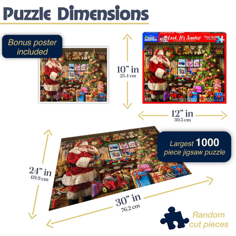 White Mountain Puzzles - Look It's Santa - 1000 Piece Jigsaw Puzzle - image 3