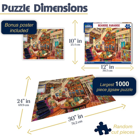 White Mountain Puzzles - Readers Paradise - 1000 Piece Jigsaw Puzzle - image 5