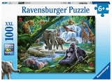 Ravensburger Jungle Animals 100 Piece XXL Jigsaw Puzzle for Kids | Unique Interlocking Pieces | Durable and Glare-Free | FSC-Certified Sustainable Toy