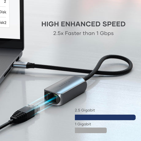 Satechi - Usb C 2.5 Gigabit Ethernet Cable - Space Gray