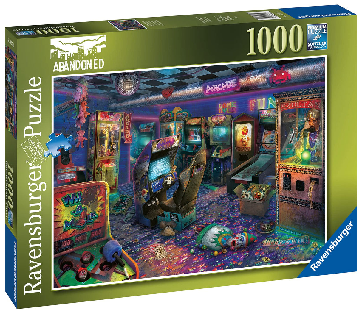 Ravensburger Abandoned Series: Forgotten Arcade 1000 Piece Jigsaw Puzzle for Adults - Retro Gaming Nostalgia | Unique Softclick Technology | Durable Materials | Ideal for Puzzle Hobbyists