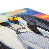 Crystal Art Diamond Painting Card Kit - Penguin Family- Create Your Own 7"x7" Card Kit - for Ages 8 and up