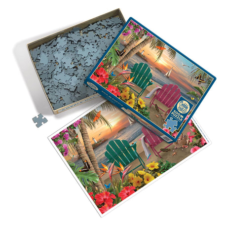 Cobble Hill 500 Piece Puzzle - Island Paradise - Sample Poster Included - image 3