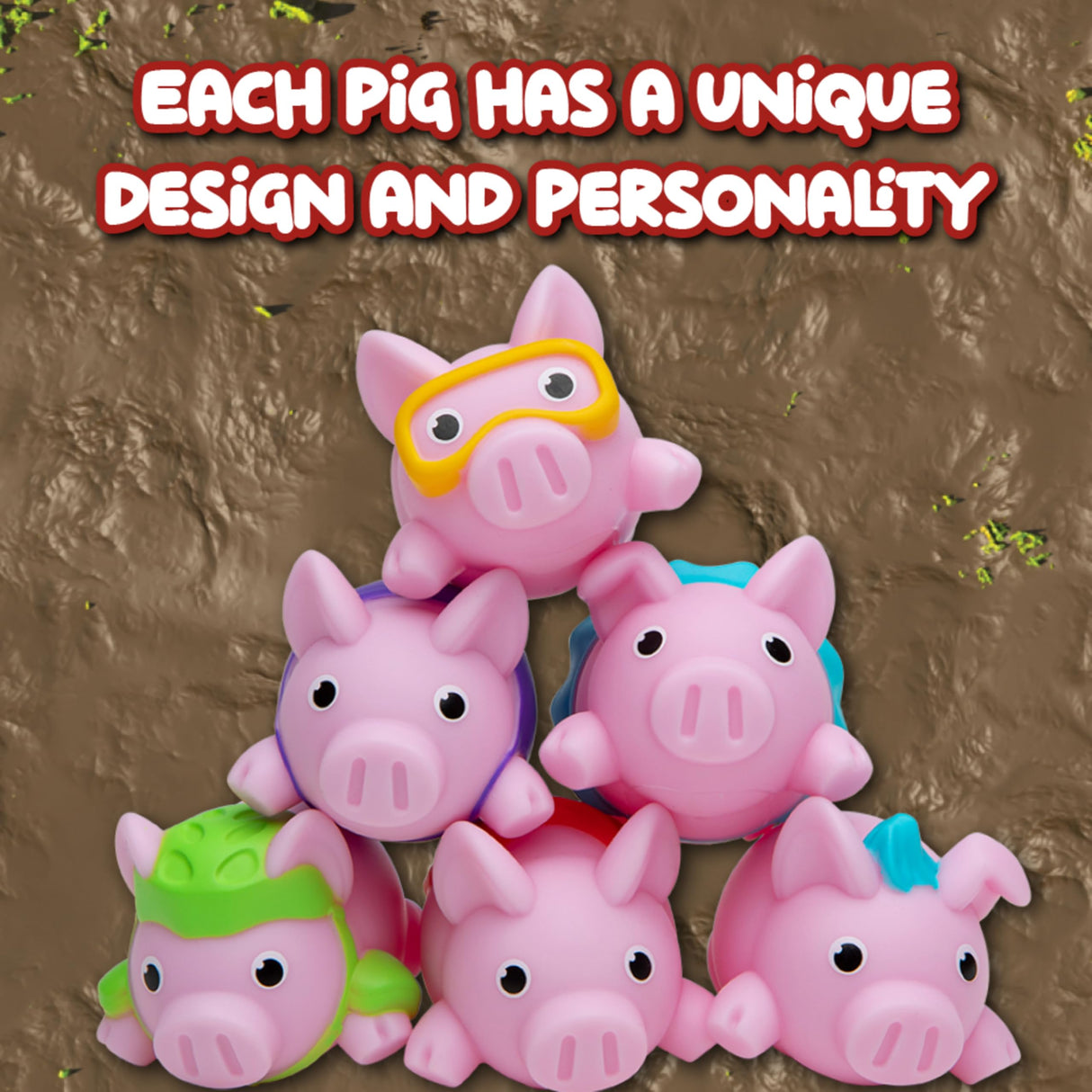 PlayMonster Pigs on Trampolines Board Games – Family Game, Kids Games, Multi-Player, Board Games for Family Night, Preschool Toys, Hand-Eye-Coordination Game, The Muddiest Pig Wins The Game, Ages 6+