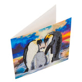 Crystal Art Diamond Painting Card Kit - Penguin Family- Create Your Own 7"x7" Card Kit - for Ages 8 and up