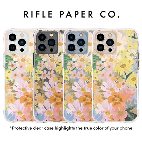 Rifle Paper Co. iPhone 13 Pro Max Case - 10ft Drop Protection with Wireless Charging - Luxury Floral Print 6.7" Case for iPhone 13 Pro Max - Slim, Anti Scratch, Shock Absorbing Materials - Marguerite