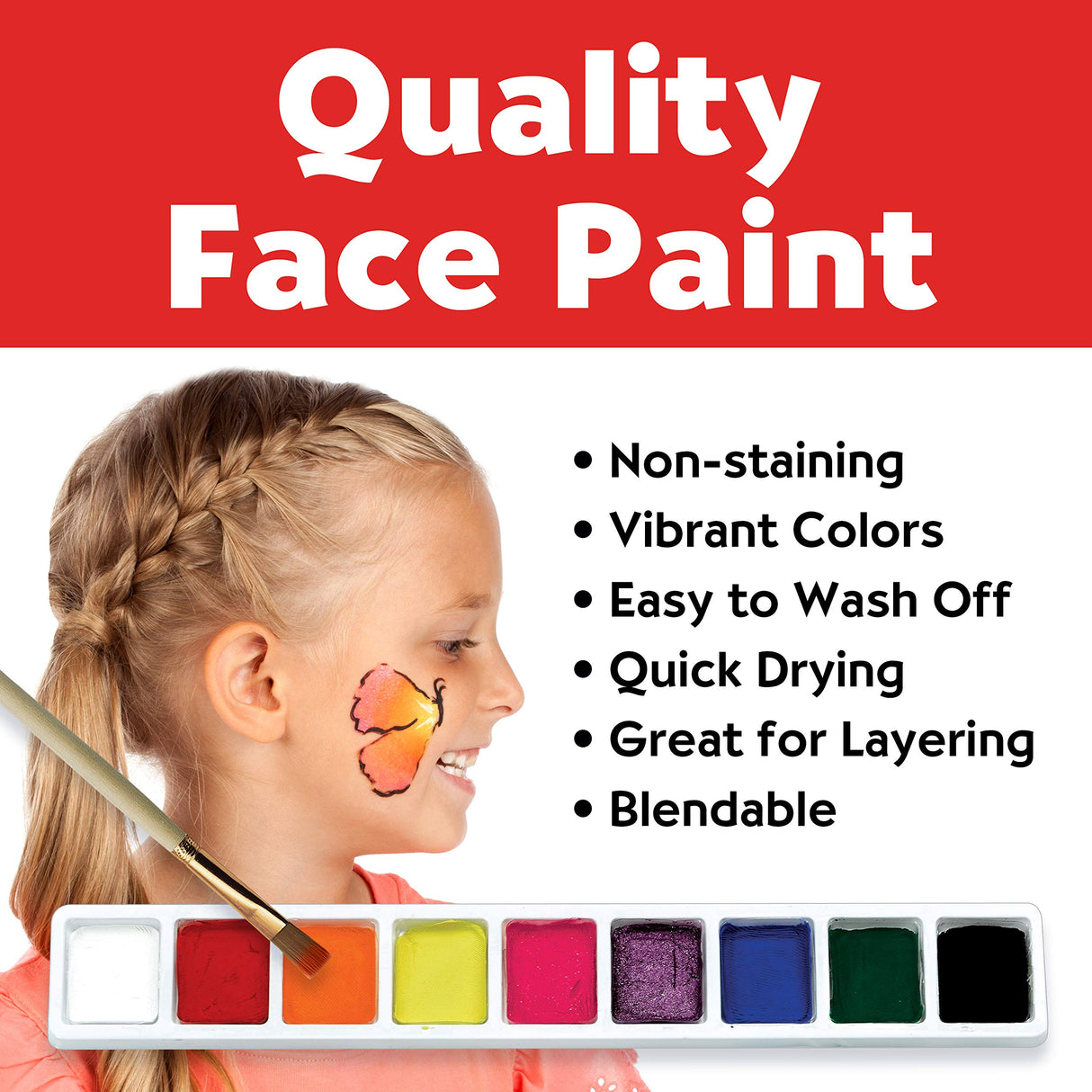 Faber-Castell Face Paint Studio Kit - Face Painting Kit for Kids - Non-Toxic Face Paint for Halloween, Kids Party, Carnival, Rainy Day Activities