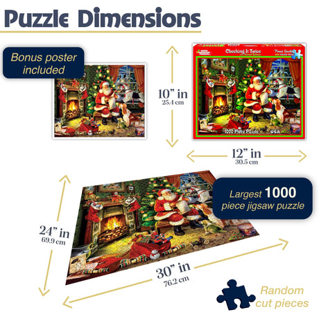 White Mountain Puzzles - Checking It Twice - 1000 Piece Jigsaw Puzzle - image 3