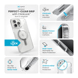 Speck - Presidio Perfect Clear Grip Case With Clicklock For Apple Iphone 16 Pro Max - Clear