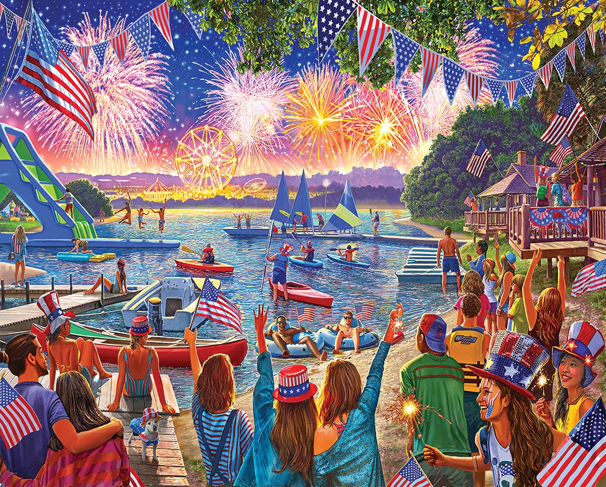 White Mountain Puzzles Fireworks - 1000 Piece Jigsaw Puzzle