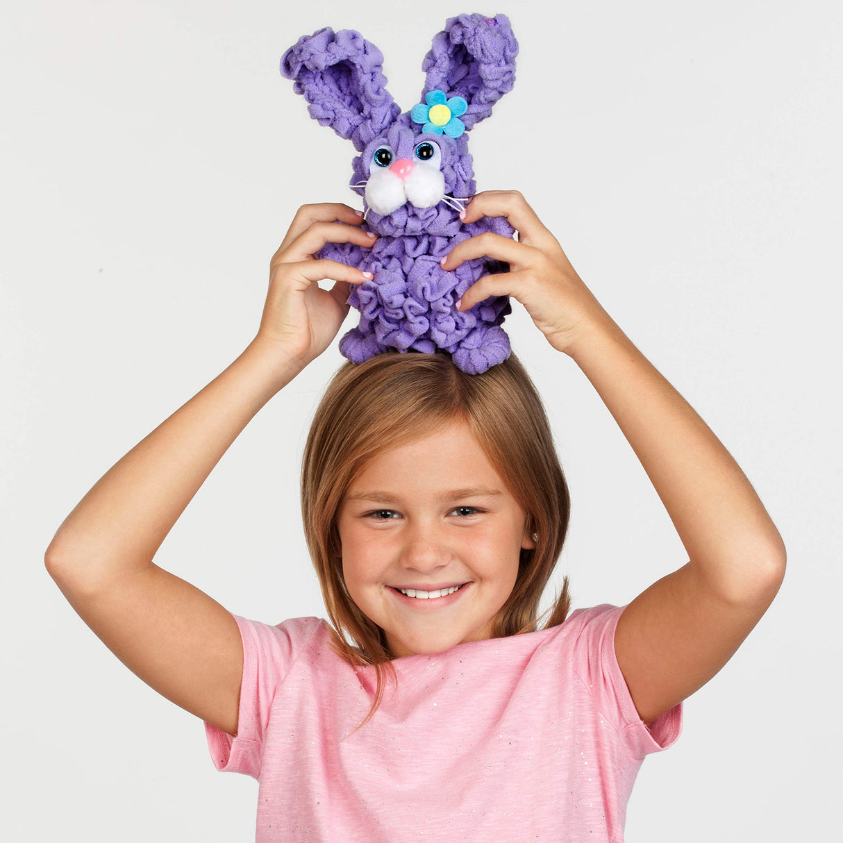 Creativity for Kids Finger Looping Bunny Craft Kit - Learn to Finger Knit for Kids - Make Your own Plush Bunny Toy