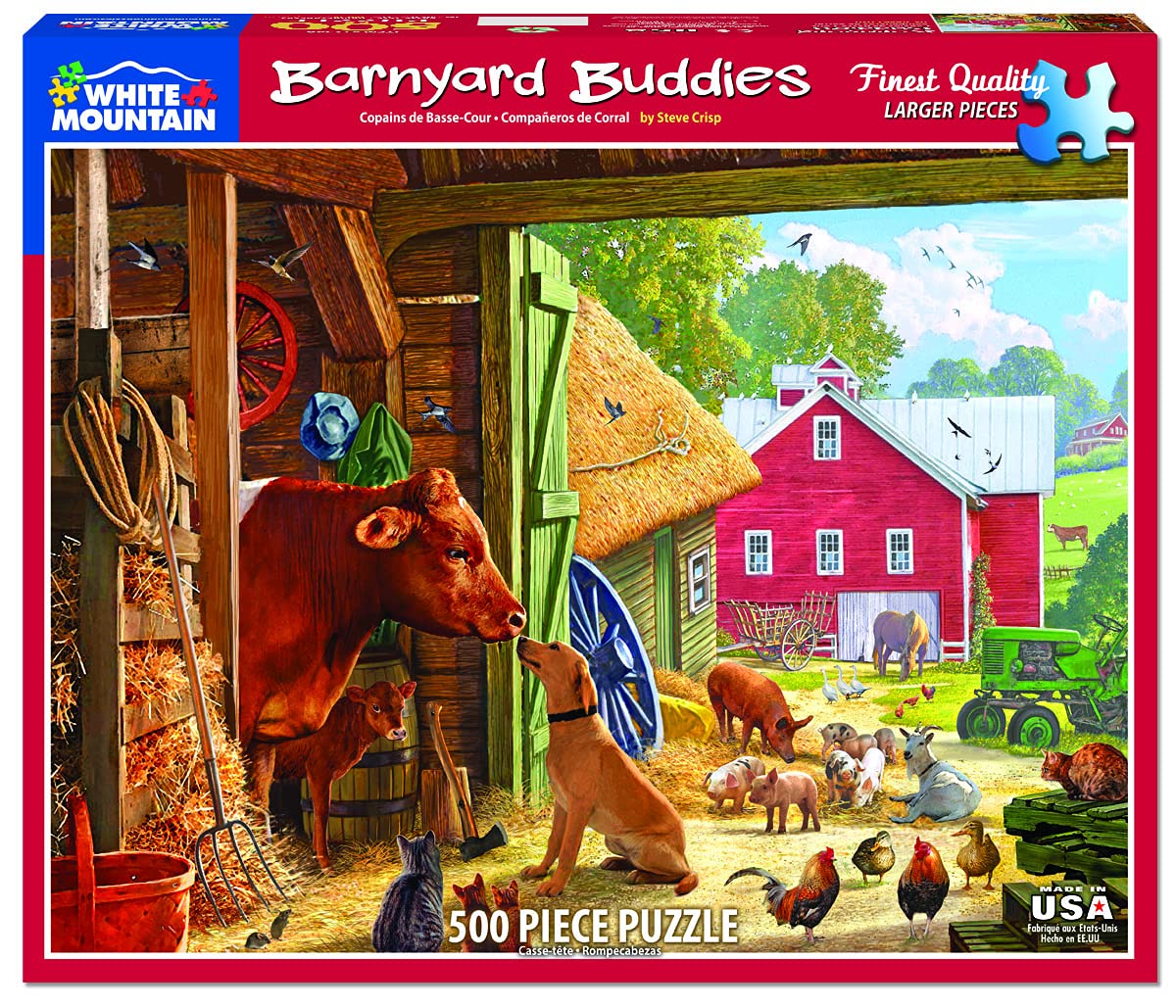 White Mountain Puzzles Barnyard Buddies - 500 Piece Jigsaw Puzzle