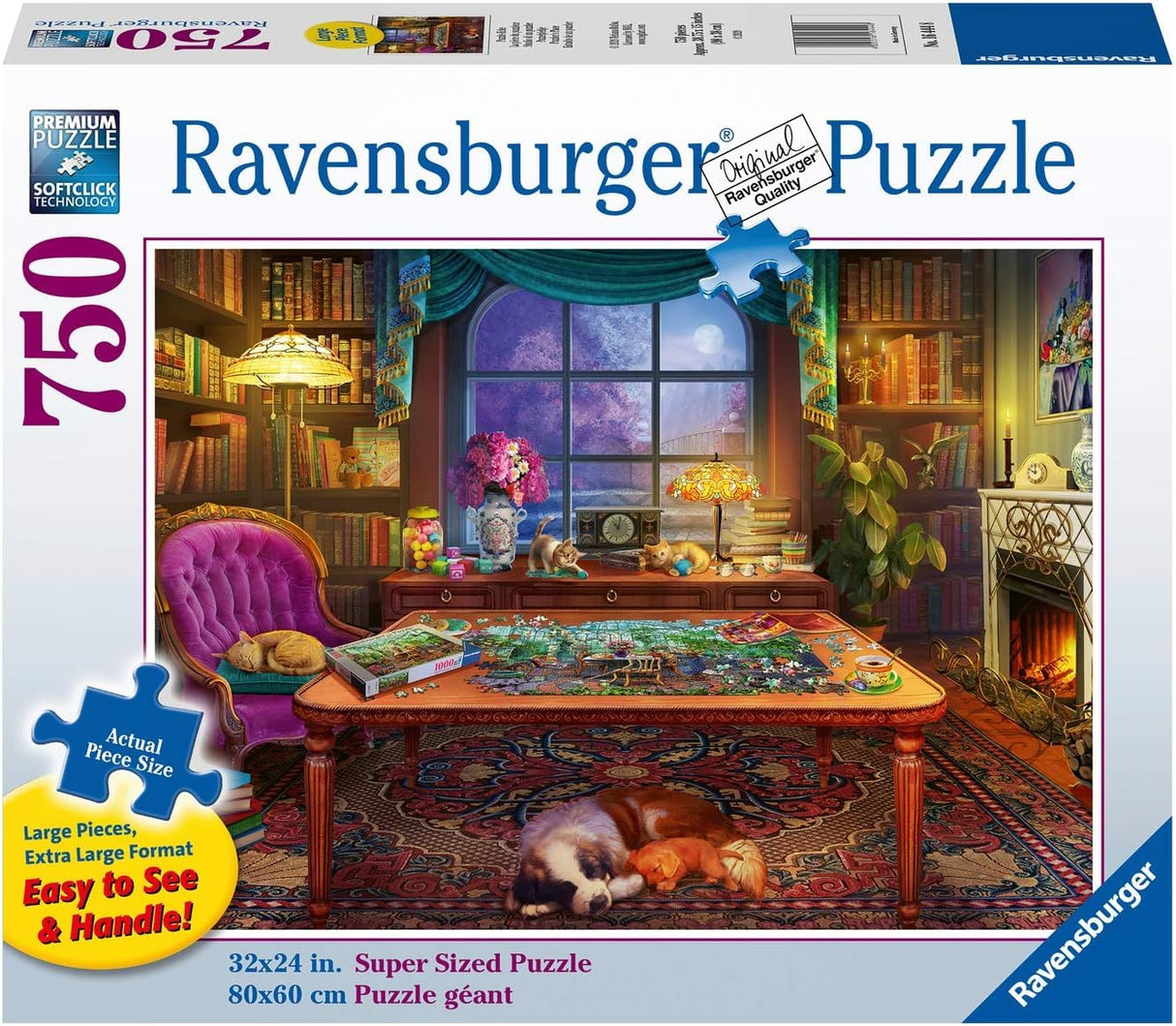 Ravensburger Cozy Series: Puzzler's Place | 750 Piece Large Format Jigsaw Puzzle | Unique, Interlocking Pieces | Softclick Technology Ideal Gift for Kids & Adults