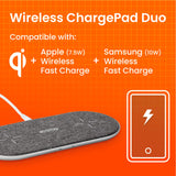 Ventev - Wireless Chargepad Duo 20w - Gray And White