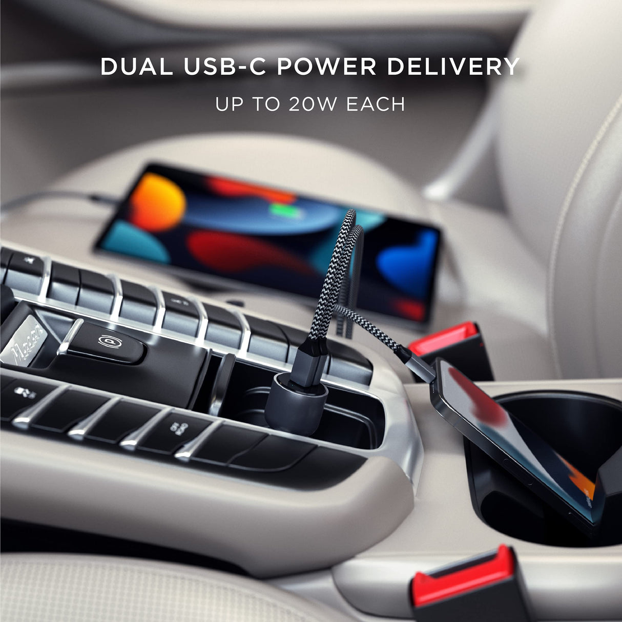 Satechi - Dual Usb C Pd Car Charger 40w - Space Gray