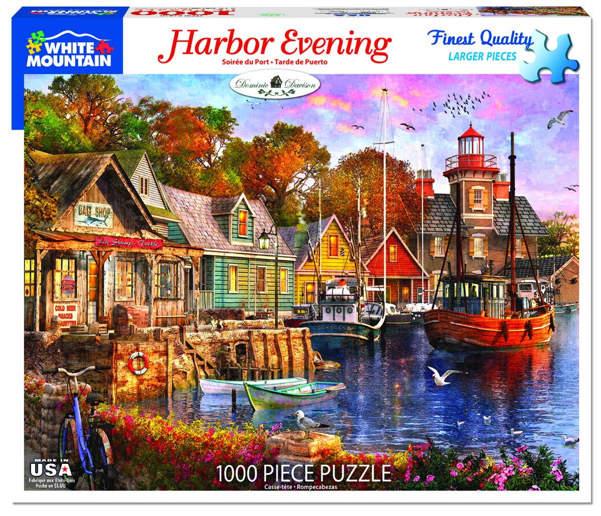 White Mountain Puzzles Harbor Evening - 1000 Piece Jigsaw Puzzle