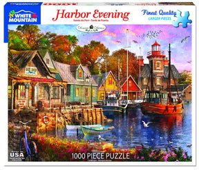 White Mountain Puzzles - Harbor Evening - 1000 Piece Jigsaw Puzzle