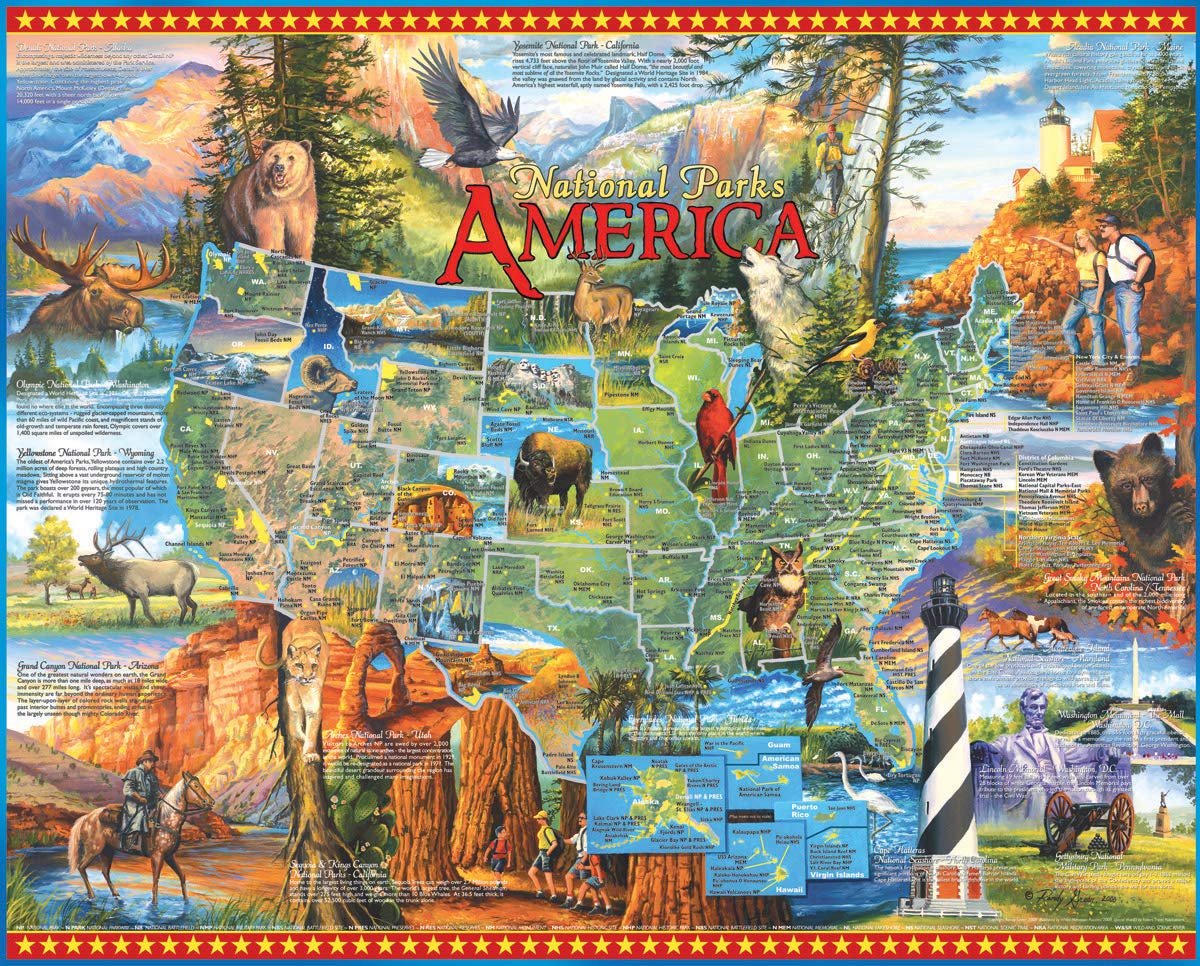 White Mountain Puzzles National Parks - 1000 Piece Jigsaw Puzzle