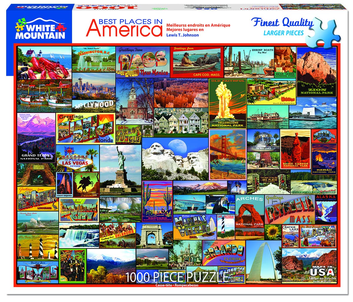 White Mountain Puzzles Best Places in America - 1000 Piece Jigsaw Puzzle