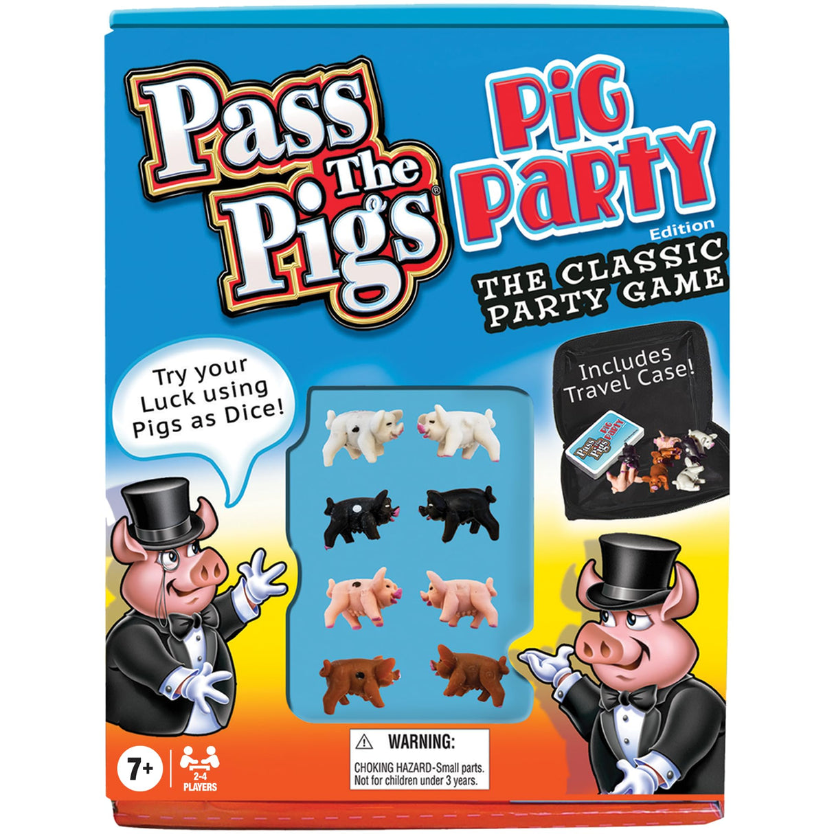 Pass The Pigs: Pig Party Edition by Winning Moves Games USA, Try Your Luck Using Pigs as Dice, Up to 4 Players Can Now All Play Pass The Pigs at The Same Time, Ages 7+ (1149)