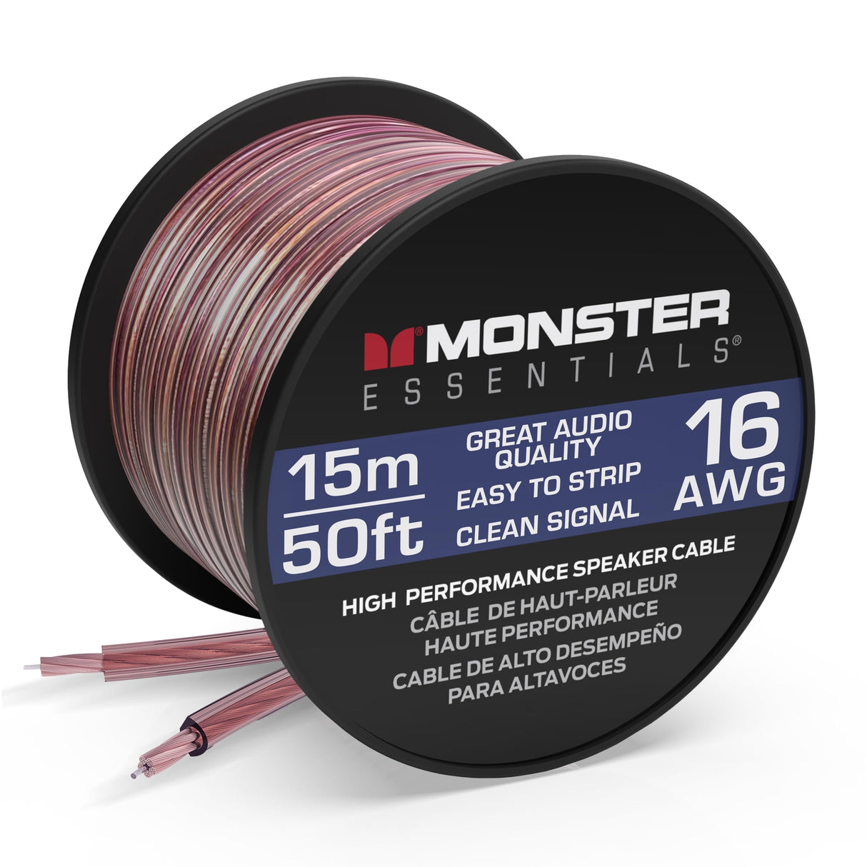 MONSTER AV 50' SPOOL 2C 16AWG CCA SPEAKER WIRE