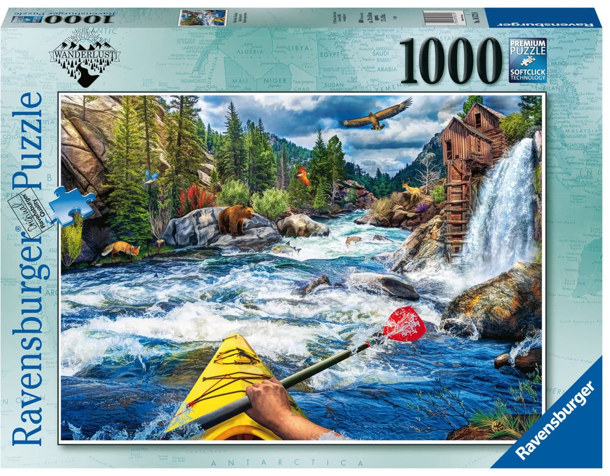 Ravensburger Whitewater Kayaking Puzzle - 1000-Piece Jigsaw for Adults | Unique Piece Design | Softclick Technology Vibrant, Glare-Free Artwork | Sustainable Forestry Certified