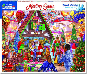 White Mountain Puzzles - Meeting Santa - 1000 Piece Jigsaw Puzzle