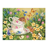 Cobble Hill 275 Piece Easy-Handling Puzzle - Tea for Two - Sample Poster Included