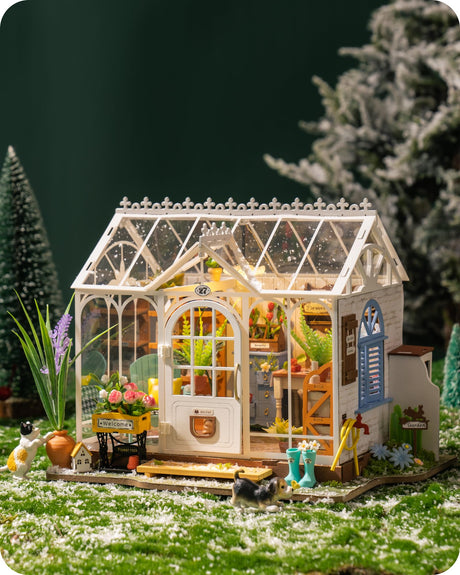 Rolife DIY Miniature House Kit Dreamy Garden House, Tiny House Kit for Adults to Build, Mini House Making Kit with Furnitures, Gifts for Friends (Dreamy Garden House)