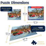 White Mountain Main Street Christmas Puzzles 1000 Pieces Winter Puzzle Jigsaw for Adults and Family