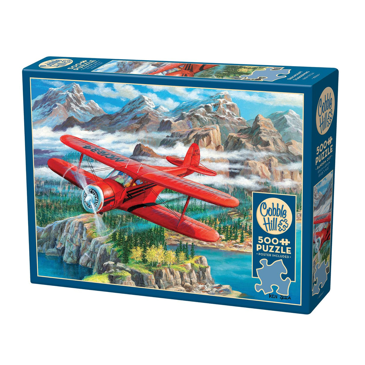 Cobble Hill 500 Piece Puzzle - Beechcraft Staggerwing - Sample Poster Included