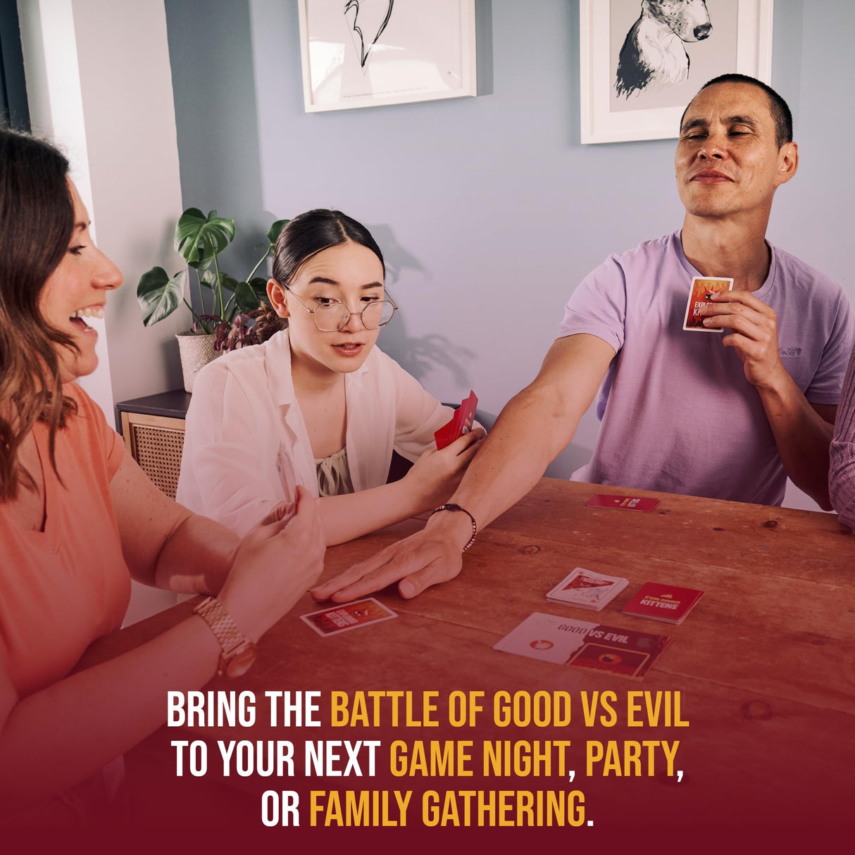 Exploding Kittens Good vs. Evil - 2-5 Players - Ages 7+ - Inspired by Netflix Show - High Stakes Family Card Game - Party Game, Family Game Night, Animated Netflix Show