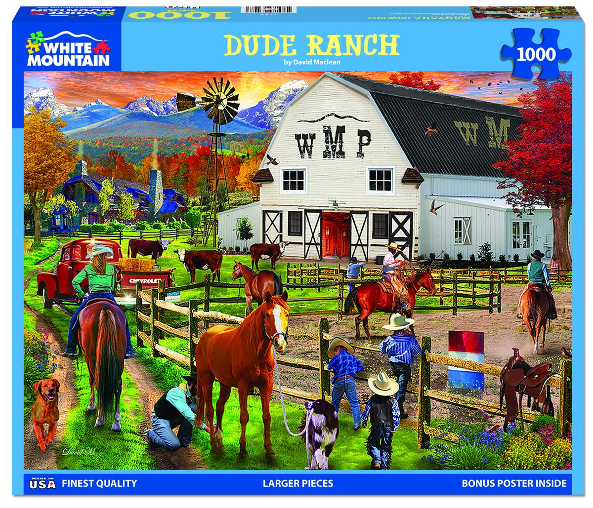 White Mountain Puzzles - Dude Ranch - 1000 Piece Jigsaw Puzzle