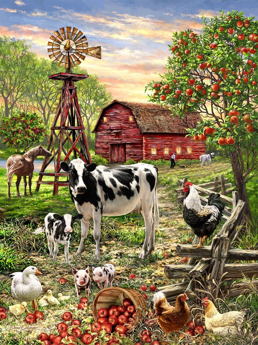 Springbok's 500 Piece Jigsaw Puzzle Barnyard Animals - Made in USA