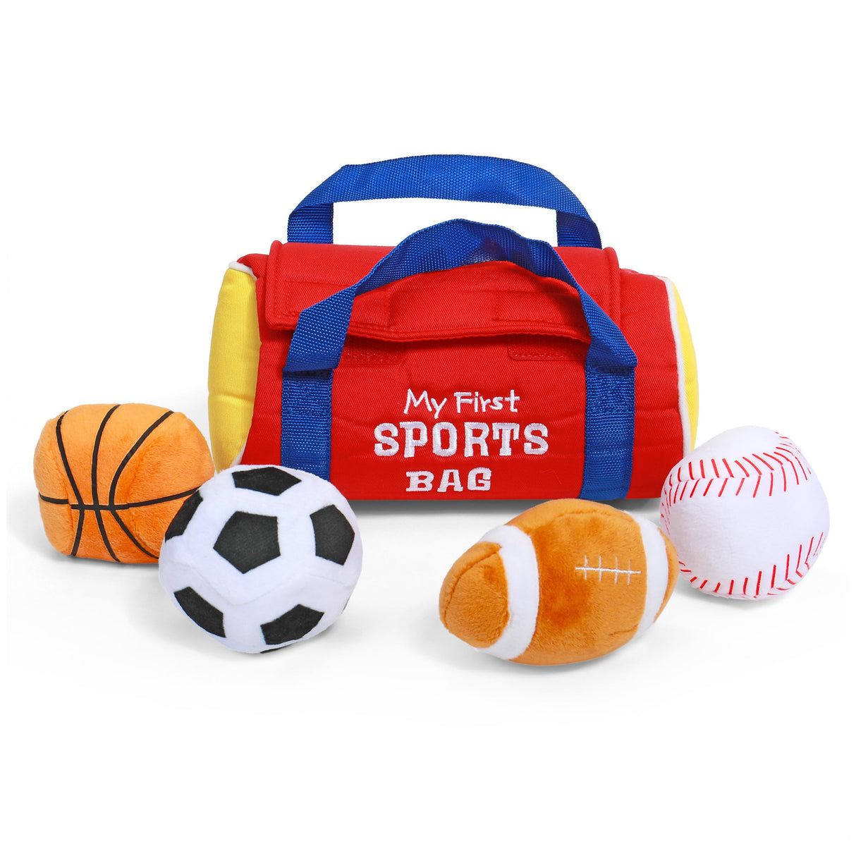 Baby GUND My First Sports Bag Stuffed Plush Playset, Baby Gift Toys for Boys and Girls Ages 1 & Up, 5 Piece, 8"