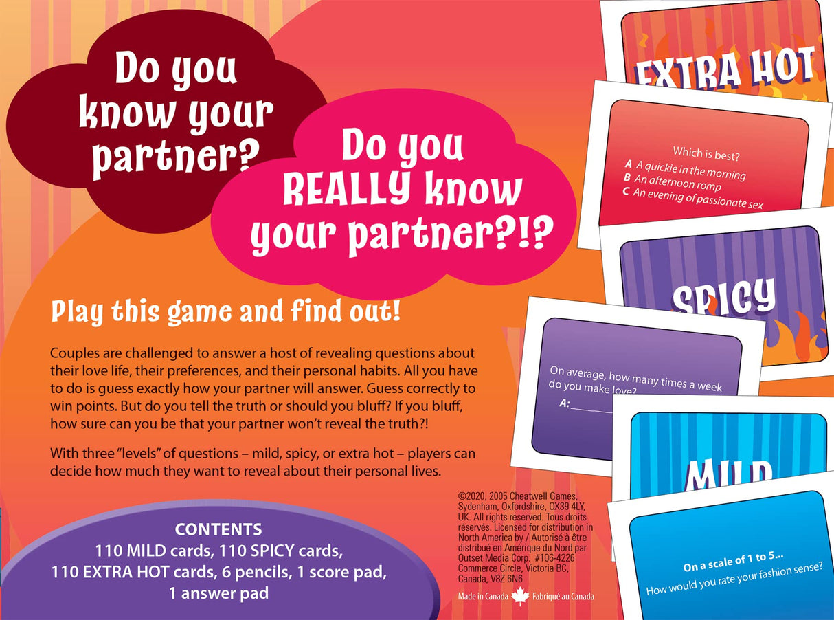 Know Your Partner Game– Contains 330 Cards – Adult Party Game for 4 or More Players Ages 18 and up