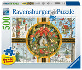 Ravensburger Christmas Songbirds 500 Piece Jigsaw Puzzle for Adults - Every Piece is Unique, Softclick Technology Means Pieces Fit Together Perfectly