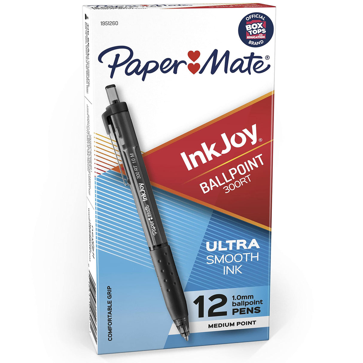 Paper Mate InkJoy 300RT Retractable Ballpoint Pens, Medium Point, Black, 12 Count