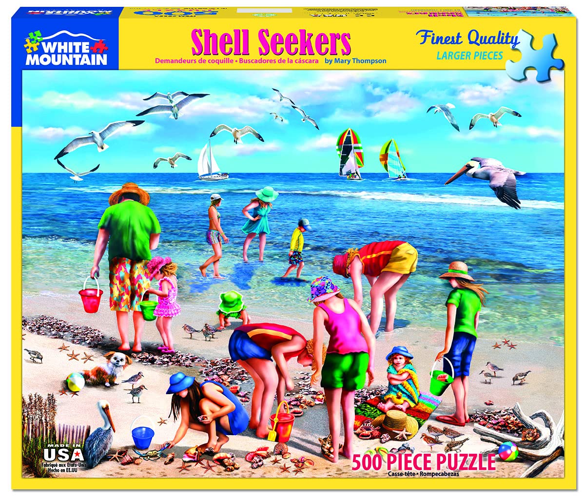 White Mountain Puzzles Shell Seekers - 500 Piece Jigsaw Puzzle